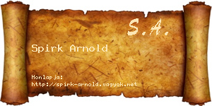 Spirk Arnold névjegykártya
